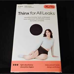 Thinx Underwear Womens Reusable Bladder Leak Absorbency High Waist Soft Black XL